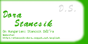 dora stancsik business card